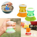 Kitchen Accessories Dish Washing Brush With Liquid Soap Dispenser Brush Pot Hand Washing Creative Kitchen Tools 1 Pc. 