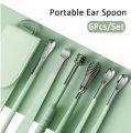 6PCS Ear Cleaner Set Earpick Ear Wax Remover Ear Spoon Ear Cleaning Spiral Earpick Kit Gadget. 