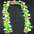 Pack of 2 Beautiful 3D Gulab Kali With Big Green Leaf Hanging Bail For Home/Office/Wedding Decoration. 