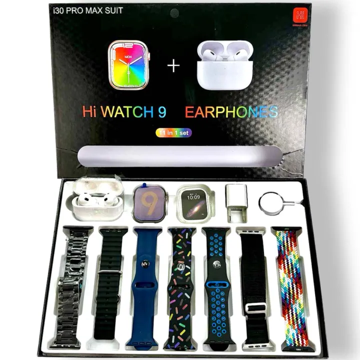 i30%20Pro%20Max%20Suit%20Hi%20watch%209%20Ultra%2011%20in%201%20Set%20Smart%20watch%20with%20Free%20Airbuds,%205v%20Adapter%20and%20Aluminum%20Case-i20%20Ultra%20suit%20max%20%7C%2049mm%20Big%20HD%20Display%20%7C%20Bluetooth%20calling%20and%20touch%20watch%20-%20Image%203