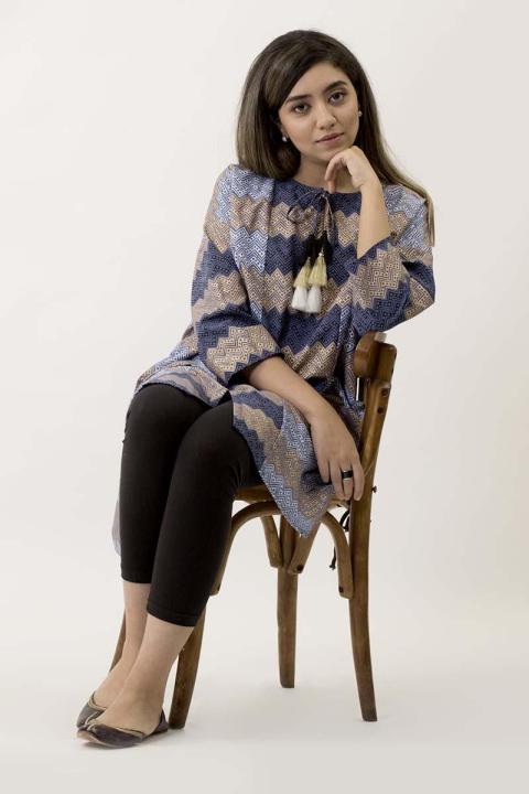 EGO%20Winter%20Collection%202019%20%20Zigzag%20%20Blue%20Cotton%20Kurti%20For%20Women%20-%20Image%204