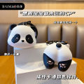 Baimao original couple buckle panda keychain female cute delicate resin doll key chain ring schoolbag pendant. 
