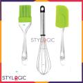 Silicone Spatula Brush And Stainless Steel Whisker. 