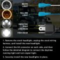 7 Round LED Headlight Cafe Racer for Yamaha, Harley, Road King, Jeep Wrangler,  Angel Eyes 7 Inch Motorcycle LED Headlight. 