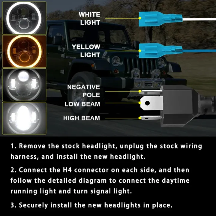 7%20Round%20LED%20Headlight%20Cafe%20Racer%20for%20Yamaha,%20Harley,%20Road%20King,%20Jeep%20Wrangler,%20%20Angel%20Eyes%207%20Inch%20Motorcycle%20LED%20Headlight%20-%20Image%204