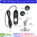 Handheld Digital Microscope 50X–1600X USB with 8LED HD Camera Magnifier Endoscope for Windows, Android, Mac by Electrica. 