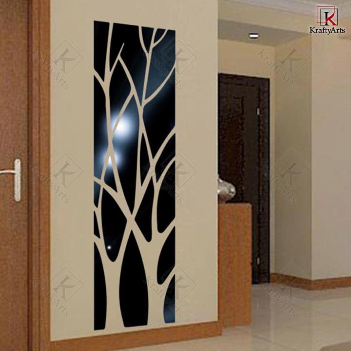 Modern tree design wall sticker living room mirror acrylic Daraz.pk