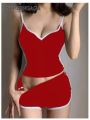 Women Casual Pajamas Sleepwear Pajama Set Nightgowns Camisole Shorts Nightclothes Spagjetti Strap Black L XL XXL Smooth Soft. 