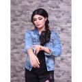 Women's Random Wash Blue Denim Jacket - LCDJ22-008. 