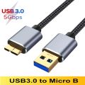Hard Drive External Cable USB Micro B Cable HDD Cable Micro Data Cable SSD Sata Cable for Samsung Hard Disk Micro B USB3.0 Cable. 
