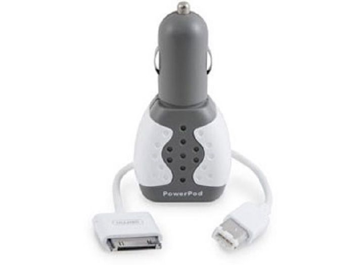 Griffin PowerPod FireWire Car Charger Adapter with 30-Pin Cable, Compatible with all iPod Models Supporting FireWire Charging for On-the-Go Music and Convenience - Auto Charger for iPod, Includes 30-Pin Dock Connector Cable, Ideal for Car Travel and Music