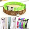 New Custom Cat Collar Reflective Kitten Puppy Collars With Bell Personalized Pet Cats Collar Necklace Accessories 19Cm To 30Cm. 