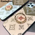 CasingLee For OPPO F15 case Navigation Magnetic Ring Holder Luxury Diamond clover Mirror Back Cover OPPO F15 Phone cases cover Luxury with Lanyard For girls and Boys. 