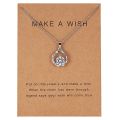 AURA Dolphin Transparent Natural Stone Water Drop Geometric Shape Pendant Necklace For Women Accessories Make Wish Paper Gift. 