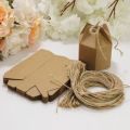Kraft Paper Package Cardboard Box Lantern Hexagon Shape Candy Gift Boxes Kraft Paper Wedding Gift Packaging Boxes Bags. 