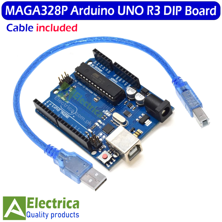 Arduino Uno R3 DIP With Usb Cable - Blue Arduino UNO R3 Develpment Board ATmega328P CH340 CH340G Arduino Uno DIP by Electrica