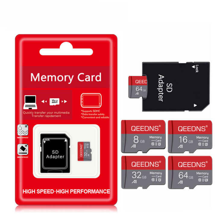 Pro Plus High-Speed Memory Card 32 64GB 128GB 256GB Class 10 U3 Water-Resistant Micro TF SD Card 8GB 16GB Flash Cards + Adapter