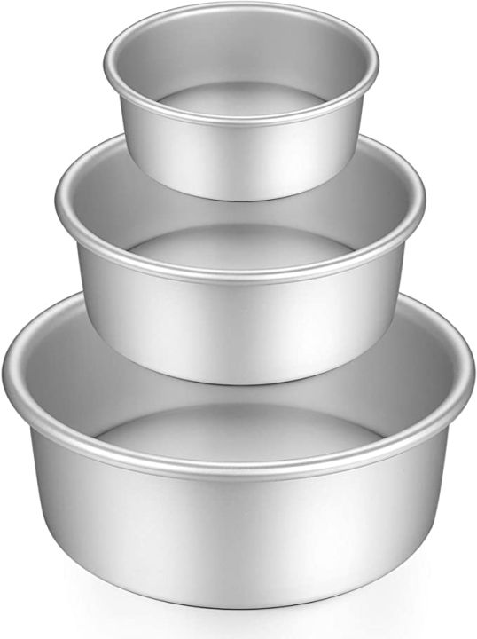 3 Pcs Round Shape Cake Baking Pans  / Molds Set | 3 Sizes Set