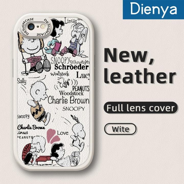 dienya For iPhone 6 iPhone 6s Case Cartoon Snoopy Thin New Design Leather Soft Back Cover Camera Protect Cases Shockproof Casing