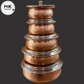 Copper Serving Handi | Shahi Copper Handi Serving Dish | Hammered Design with Steel Outer Layer – Available in Different Sizes, Real Copper Pot for Serving, Premium Tableware for Special Occasions" | Shahi  Dish. 