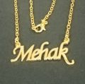 MEHAK NAME NECKLACE LOCKET ; Metallic Alloy. 