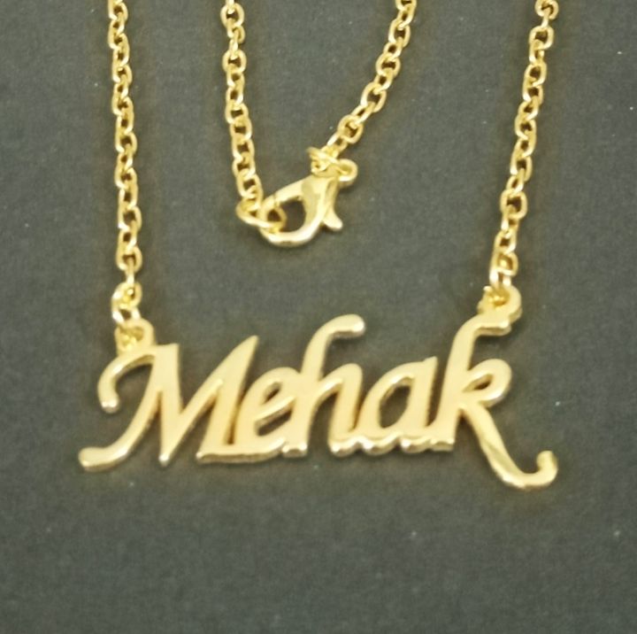 MEHAK NAME NECKLACE LOCKET ; Metallic Alloy