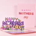Warm Mother's Day Card Handmade 3D Up Greeting Card, Bouquet Flowers -. 
