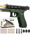 Semi-Automatic Toy Gun Soft Bullets Gun, Auto Toy Gun with Shell Ejection and Auto Rebound, Glock Gun for kid's. 