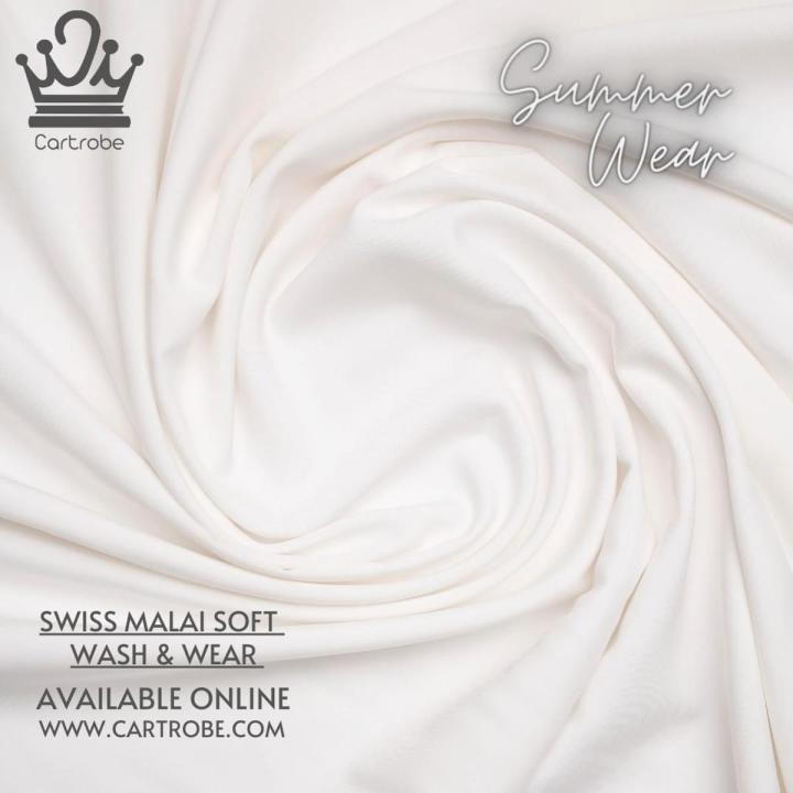 Off White ( Half White ) Swiss Malai Soft Wash n Wear Men Suit / Shalwar Kameez / Kamiz Shalwar / Kurta Pajama Unstitched Fabric