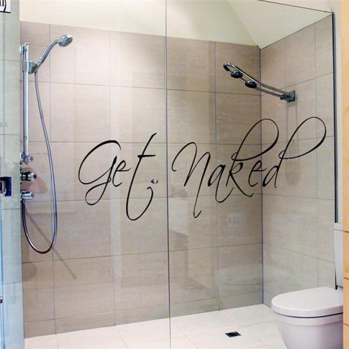 Get Naked Bathroom Vinyl Wall Stickers Art Decal Words Lettering Saying