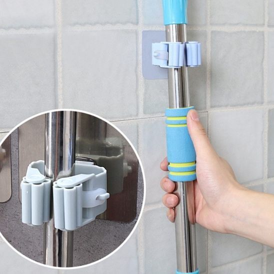 Wall Mop Holder Broom Hook Storage Rack Bathroom Organizer
