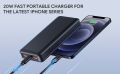 Faxite 10000mAh Dual-Cable Digital disply,22.5W fast charge Power Bank R10 Pro 22.5W Fast Charging PD20W Power Bank 10000mAh with Digital Display Dual Cable Type-C to Lightening Cable For iPHONE & Android phone ,Charging device,Black & white colour casing. 