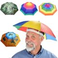 Outdoor Sun Shade Waterproof Camping Fishing Headwear Cap Portable Rain Umbrella Hat Foldable Adjustable Fishing Hat for Men. 