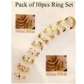 Pack of 10-pcs Adjustable Rings Charming diff designs for new  fashion. 