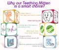 Baby Teething Mitten, 1 Pack Bunny Girl Silicone Teether Glove Toy and Infant Glove. 