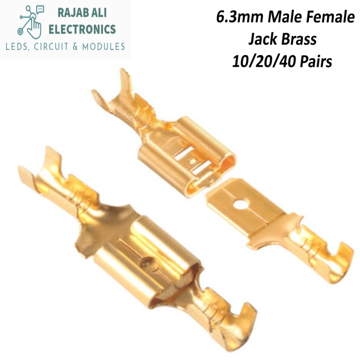 25 Pairs 6.3mm Female Spade Terminal Connectors Gold Brass Car Speaker Wire Connector For Car/Boat Speaker/Battery