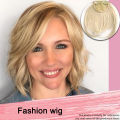 New eamle ilk-Bae Hair Topper Fringe Hairpiece traight Clip in Forehead Topper with Wipy Bang Extenion. 
