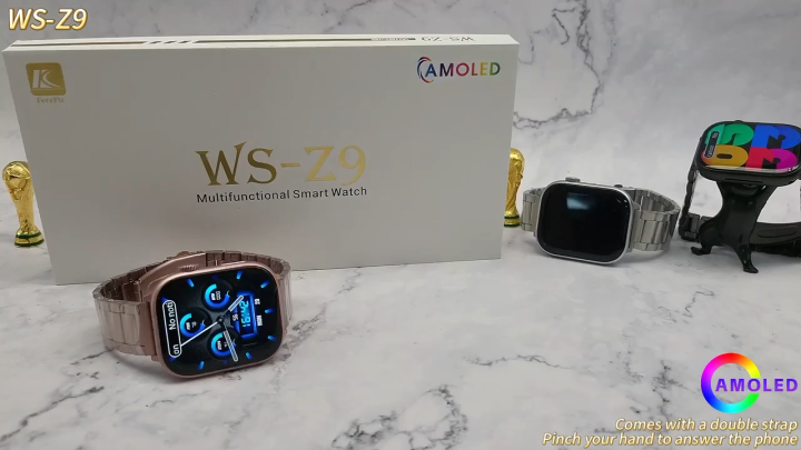 WS-Z9 Max Series 9 Smart Watch with AMOLED Display and Finger Tap Call ...