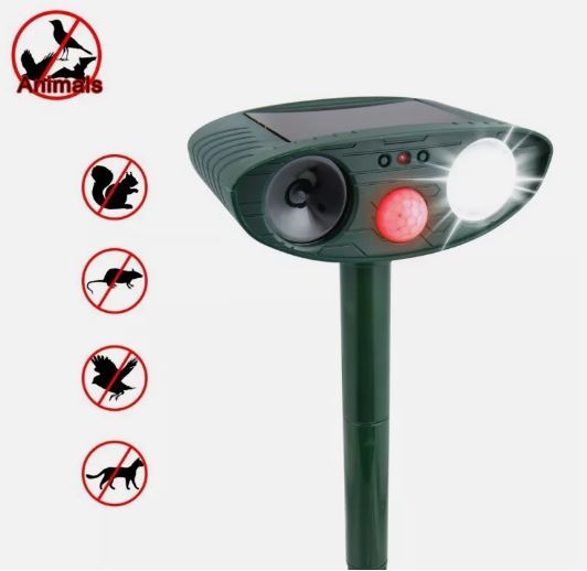 Solar Ultrasonic Animal Repellent Dog Cat Deer Skunk Raccoon Pest Outdoor Garden C R1842 ULTRASONIIC