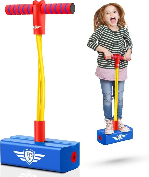 Catzon Foam Pogo Jumper For Kids Toys For 3-12 Year Old Boys Pogo Stick Toys Birthday Xmas Gifts Rosered