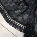 Black Cotton Net Dupatta with 2 side lace for girl & ladies by Roop Mahal Online Store. 