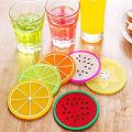 Pack Of 6 Silicone Fruit Printing Colorful Tea/Coffee Cup Mat Holder. 