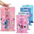 Disney Lilo Stitch Party Gift Bag Plastic Blue Stitch Pink Angel Goodie Gift Bags for Kids Birthday Party Decor Baby Shower. 