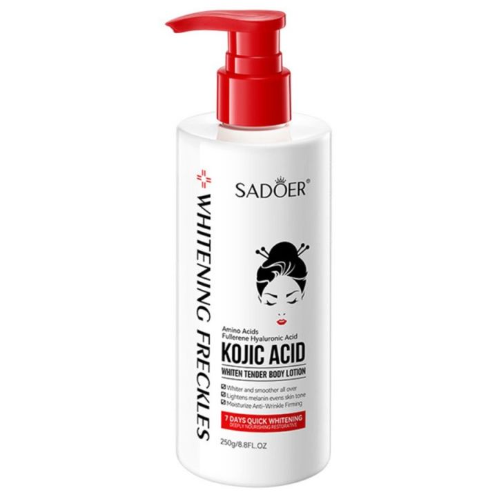 SADOER Kojic Acid Body Lotion Whitening Moisturizing Amino Acid Hyaluronic Acid Anti-Wrinkle Firming Skin Whitening Tender Kojic Acid Body Lotion SD10469