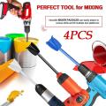 4Pcs Epoxy Mixing Stick Paint Stirring Rod Putty Cement Paint Mixer Attachment with Drill Chuck for Oil Paint(White). 