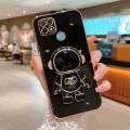 Case for Realme C25Y C21Y Back Cover with Astronaut Hidden Stand Luxury 6D Plating Square Bumper Shiny Cases Soft Silicone Full Protection Mobile Boy Girls Casing. 