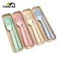 Food Fork Spoon Set Portable Eco-friendly Cutlery Set with Box Ideal for Students Office Workers in Southeast Asia. 