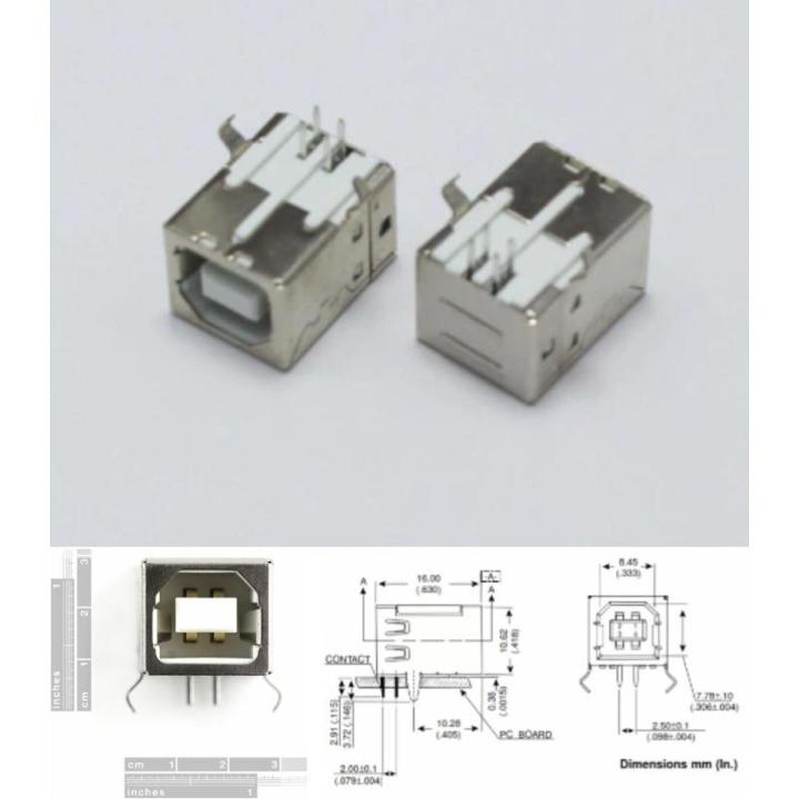 3pcs%20USB%20Female%20Type%20B%20Connector%20Arduino%204-Pin%20Right%20Angle%20%20DIP%20Jack%20-%20Image%202
