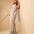 Designer Plain  Chiffon Saree With Blouse dress For Women. 