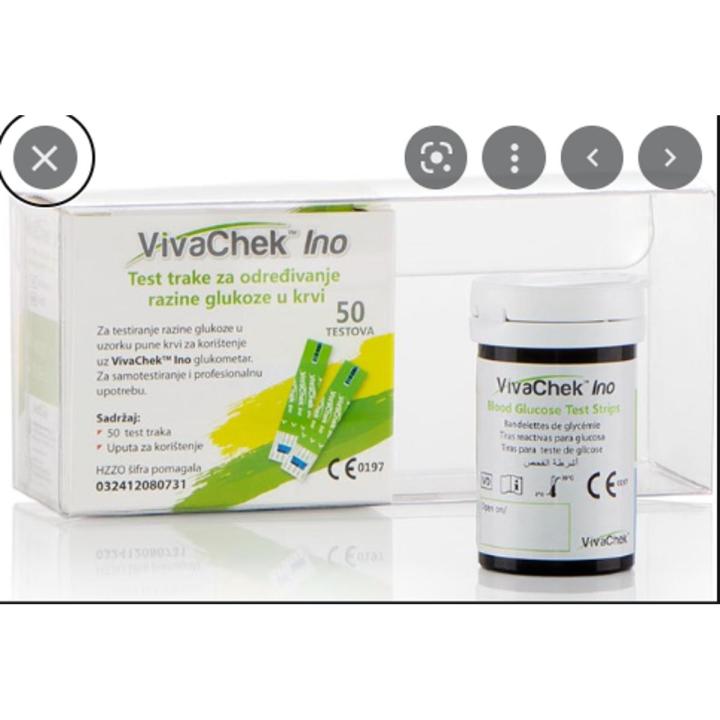 Pack of 50 viva check ino Test Strips  for testing  and monitoring sugar